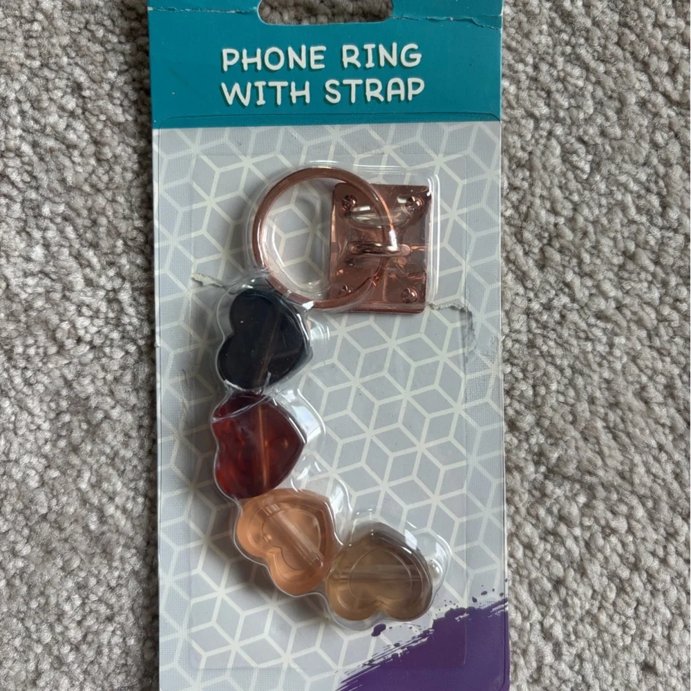Stylish Phone Ring with Strap - Multicolor